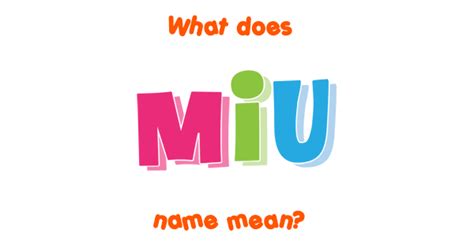 miu meaning japanese.